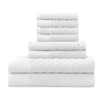 SUPERIOR 8 pc Turkish Cotton Solid Towel Set