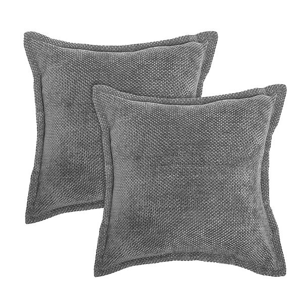 Deco Chenille Basketweave 2-pk. Pillow Set - Pewter