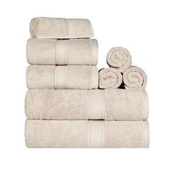 SUPERIOR 8 pc Highly Absorbent Egyptian Cotton Towel Set