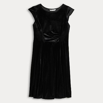 Women's Sandra Darren Velvet Skater Midi Dress