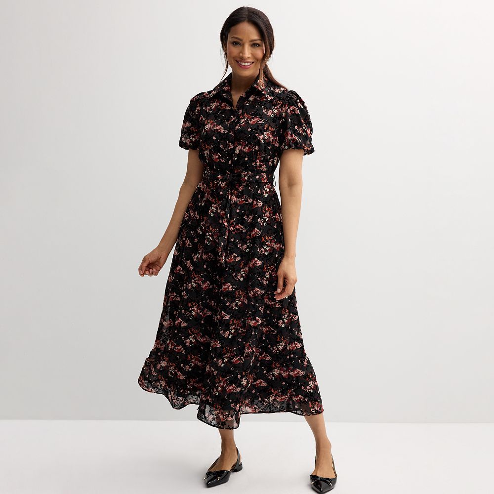 Women's Sandra Darren Floral Maxi Shirtdress