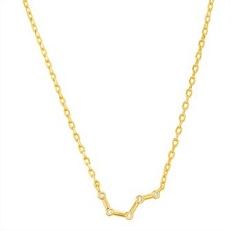 Paige Harper Sterling Silver Cubic Zirconia Zodiac Constellation Necklace