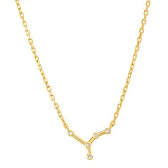 Paige Harper Sterling Silver Cubic Zirconia Zodiac Constellation Necklace