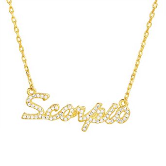 Paige Harper Sterling Silver Cubic Zirconia Zodiac Necklace