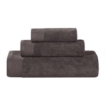 SUPERIOR 3 pc Basketweave Egyptian Cotton Jacquard or Solid Towel Set