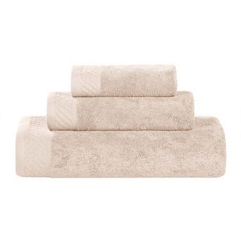 SUPERIOR 3 pc Basketweave Egyptian Cotton Jacquard or Solid Towel Set