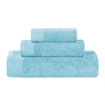 SUPERIOR 3 pc Basketweave Egyptian Cotton Jacquard or Solid Towel Set