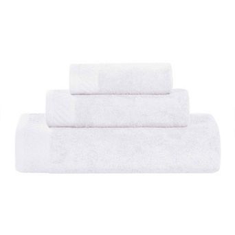 SUPERIOR 3 pc Basketweave Egyptian Cotton Jacquard or Solid Towel Set
