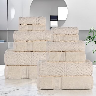 SUPERIOR 12-Piece Zero Twist Cotton Absorbent Towel Set