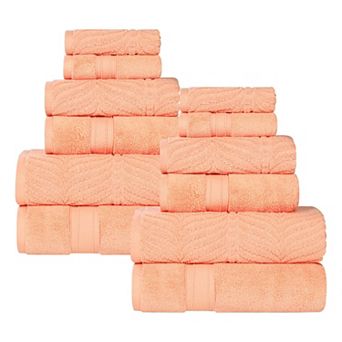 SUPERIOR 12 pc Zero Twist Cotton Absorbent Towel Set
