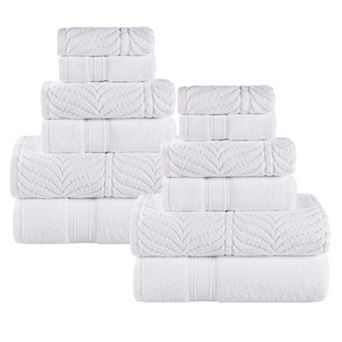 SUPERIOR 12 pc Zero Twist Cotton Absorbent Towel Set
