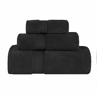 SUPERIOR 3 pc Zero Twist Cotton Chevron Absorbent Towel Set