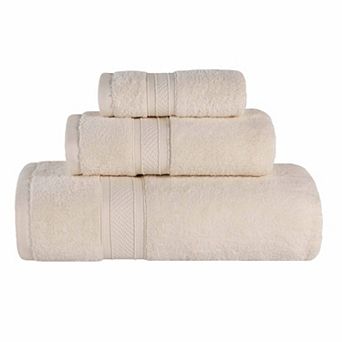 SUPERIOR 3 pc Zero Twist Cotton Chevron Absorbent Towel Set