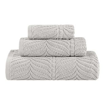 SUPERIOR 3 pc Zero Twist Cotton Chevron Absorbent Towel Set