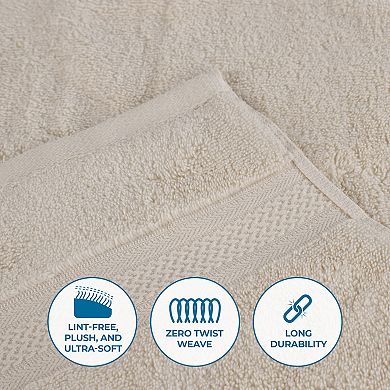 SUPERIOR 8-Piece Zero Twist Cotton Absorbent Towel Set
