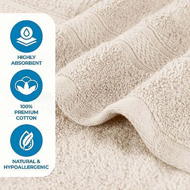 SUPERIOR 8-Piece Zero Twist Cotton Absorbent Towel Set