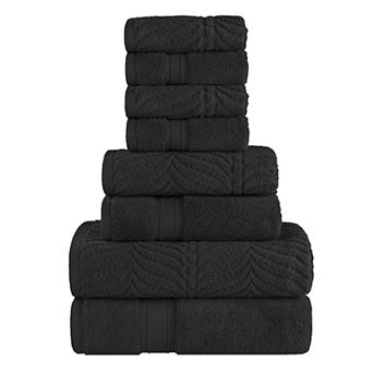 SUPERIOR 8 pc Zero Twist Cotton Absorbent Towel Set