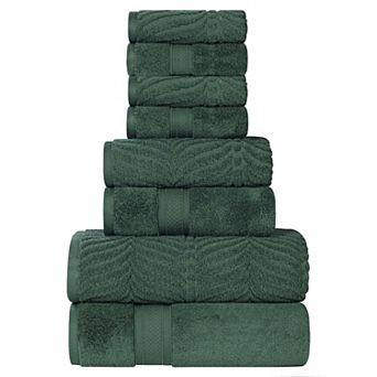 SUPERIOR 8 pc Zero Twist Cotton Absorbent Towel Set