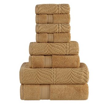 SUPERIOR 8 pc Zero Twist Cotton Absorbent Towel Set