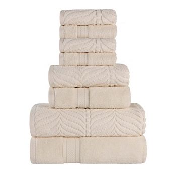 SUPERIOR 8 pc Zero Twist Cotton Absorbent Towel Set