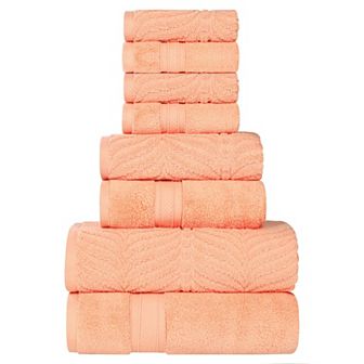 SUPERIOR 8 pc Zero Twist Cotton Absorbent Towel Set