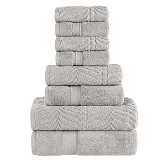 SUPERIOR 8 pc Zero Twist Cotton Absorbent Towel Set