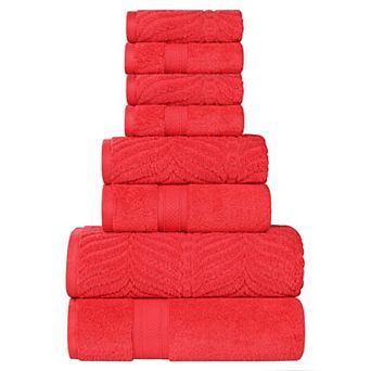 SUPERIOR 8 pc Zero Twist Cotton Absorbent Towel Set