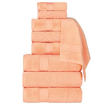 SUPERIOR 9 pc Zero Twist Cotton Absorbent Towel Set