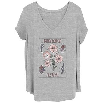 Juniors' Plus Size Wildflower Festival Graphic Tee