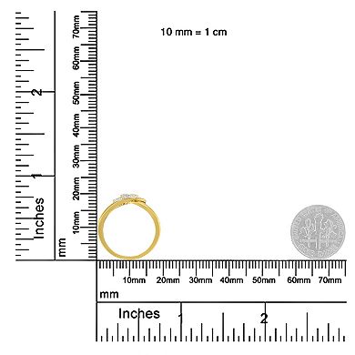 Haus of Brilliance 14k Gold Over Silver 1/4 Carat T.W. Diamond Loop Open Shank Bypass Ring