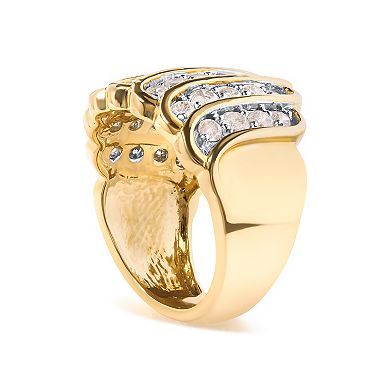 Haus of Brilliance 14k Gold Over Silver 2 Carat T.W. Diamond Multi Row Band Ring
