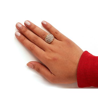 Haus of Brilliance 14k Gold Over Silver 2 Carat T.W. Diamond Multi Row Band Ring