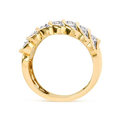 Haus of Brilliance 14k Gold Over Silver 2 Carat T.W. Diamond Multi Row Band Ring