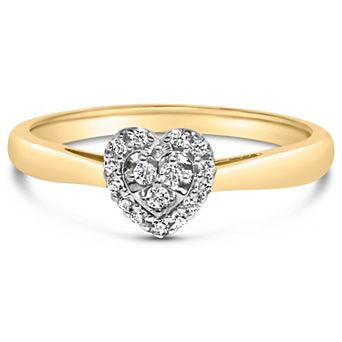 Haus of Brilliance 14k Gold Over Silver 1/10 Carat T.W. Diamond Heart Engagement Ring
