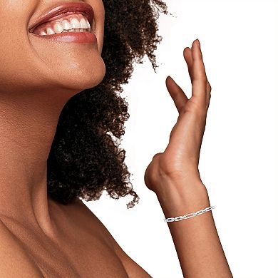 Haus of Brilliance Sterling Silver 1/10 Carat T.W. Diamond Link Adjustable Bracelet