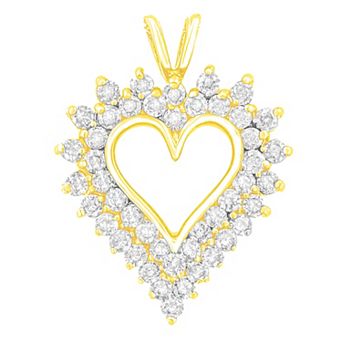 Haus of Brilliance 14k Gold Over Silver 3 Carat T.W. Diamond Heart Pendant Necklace