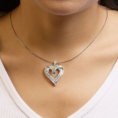 Haus of Brilliance 14k Gold Over Silver 3/4 Carat T.W. Diamond Heart Pendant Necklace