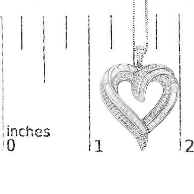 Haus of Brilliance 14k Gold Over Silver 3/4 Carat T.W. Diamond Heart Pendant Necklace