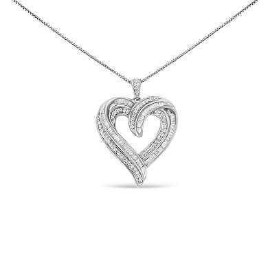 Haus of Brilliance 14k Gold Over Silver 3/4 Carat T.W. Diamond Heart Pendant Necklace
