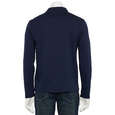 Men's Magaschoni Long Sleeve Quarter Zip Pima Cotton Polo
