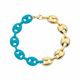 Juvell 18k Gold Plated Blue Accent Bracelet