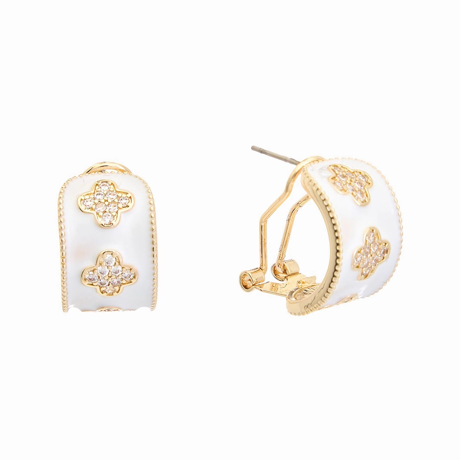 10 Paia Di Orecchini A Clip Con Cubico Zirconia - Set Forme Quadrato E Cuore, Argento, Per Donne Senza Foro, Antiscivolo