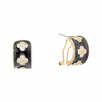Juvell 18k Gold Plated Cubic Zirconia Clip-On Earrings