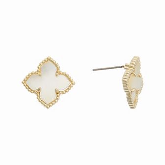 Juvell 18k Gold Plated Mother-of-Pearl Stud Earrings