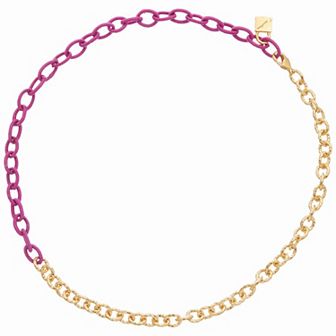 Juvell 18k Gold Plated Two Tone Link Necklace