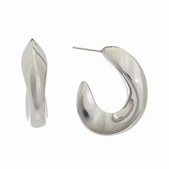 Juvell 18k White Gold Plated Hoop Earrings