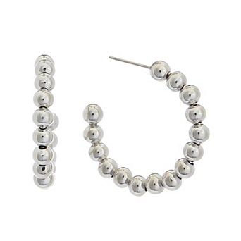 Juvell 18k Gold Plated Beaded Hoop Earrings