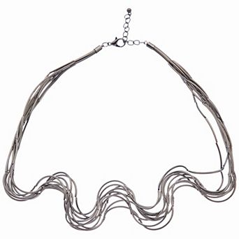 Juvell 18k White Gold Plated Multi-Strand Necklace