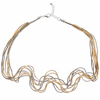 Juvell Two Tone 18k Gold Plated Multi-Strand Necklace
