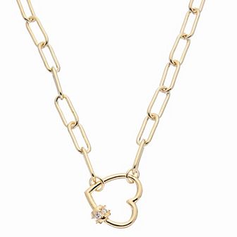 Juvell 18k Gold Plated Cubic Zirconia Heart Necklace